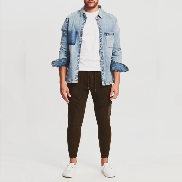 SEROYA Ser.o.ya Jason Joggers green Olive Wool - Size XXL drawstring pockets - Picture 2 of 13